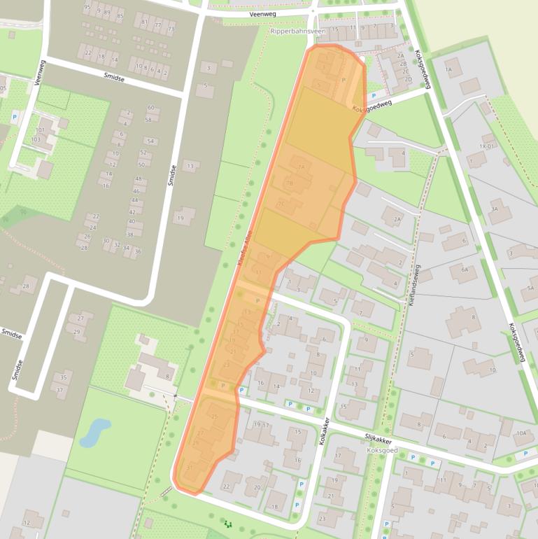 Kaart van postcodegebied 7031LC.