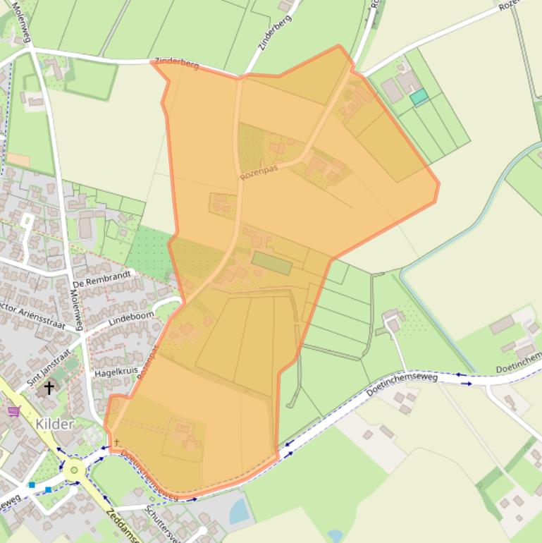 Kaart van postcodegebied 7035AG.