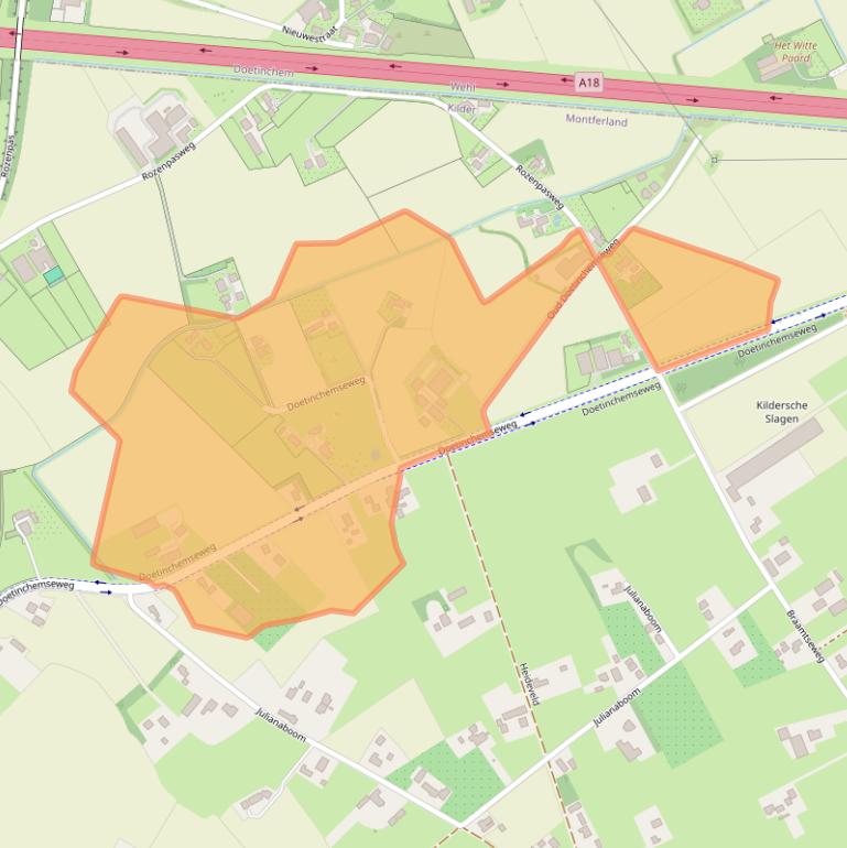 Kaart van postcodegebied 7035CR.