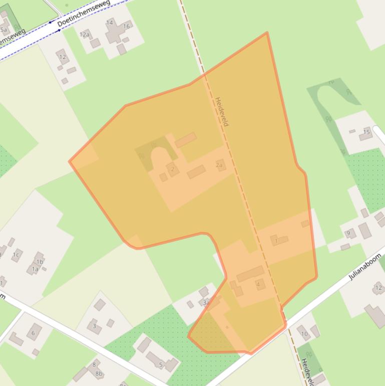 Kaart van postcodegebied 7035CW.