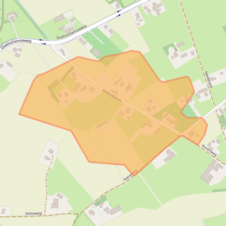 Kaart van postcodegebied 7035CX.