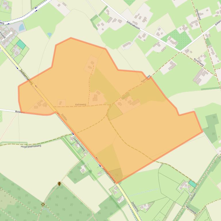 Kaart van postcodegebied 7035DE.