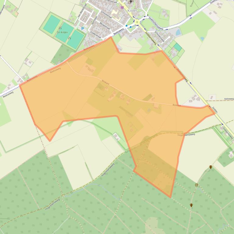 Kaart van postcodegebied 7035DG.