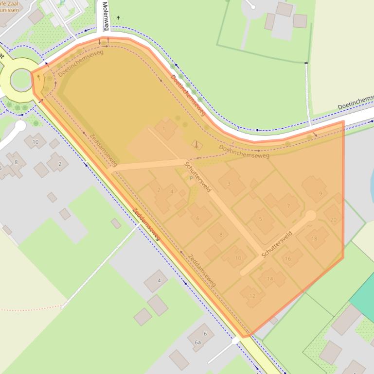 Kaart van postcodegebied 7035DT.