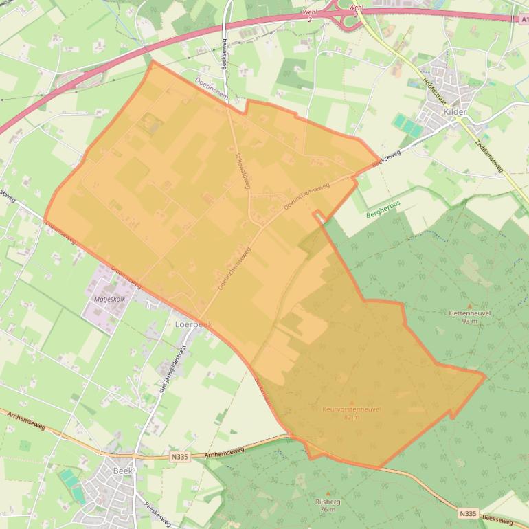 Kaart van postcodegebied 7036.