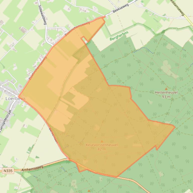 Kaart van postcodegebied 7036AA.