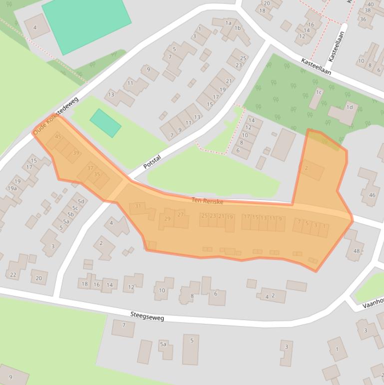 Kaart van postcodegebied 7037BN.