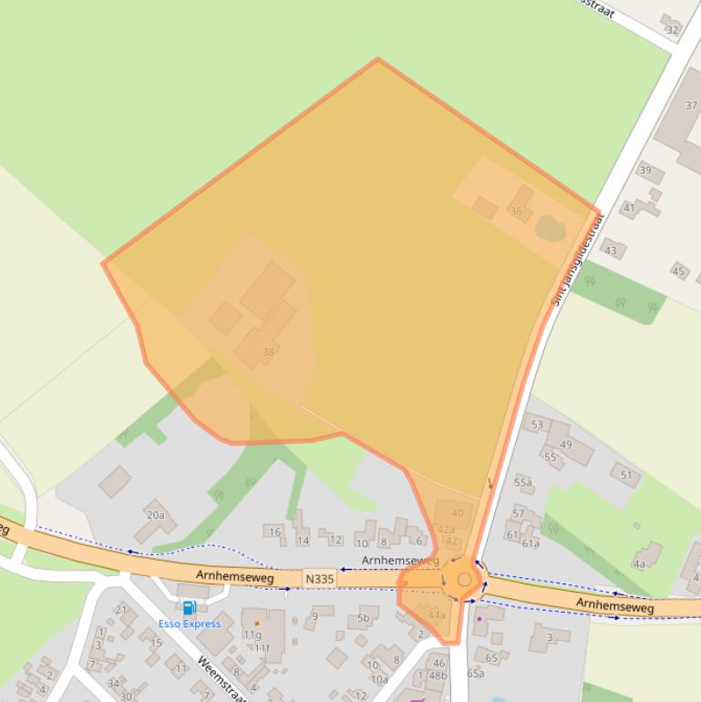 Kaart van postcodegebied 7037DN.