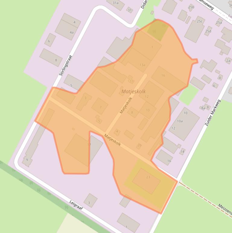 Kaart van postcodegebied 7037DZ.