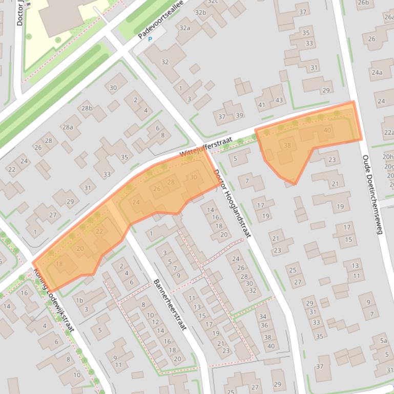 Kaart van postcodegebied 7038AE.