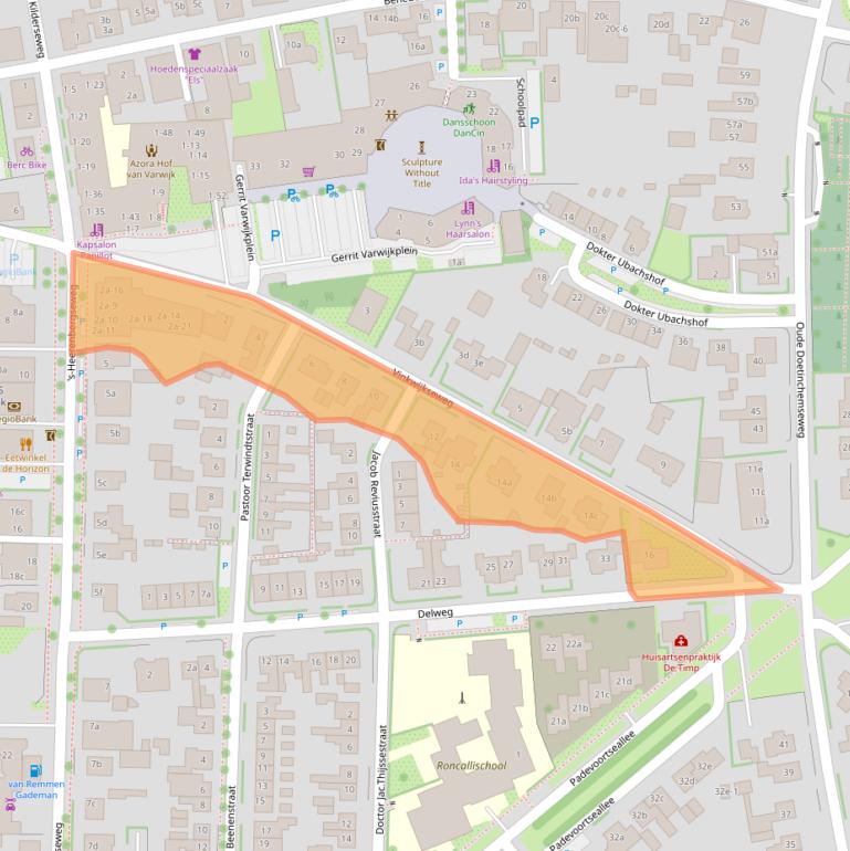 Kaart van postcodegebied 7038AW.