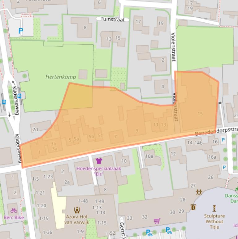 Kaart van postcodegebied 7038BA.