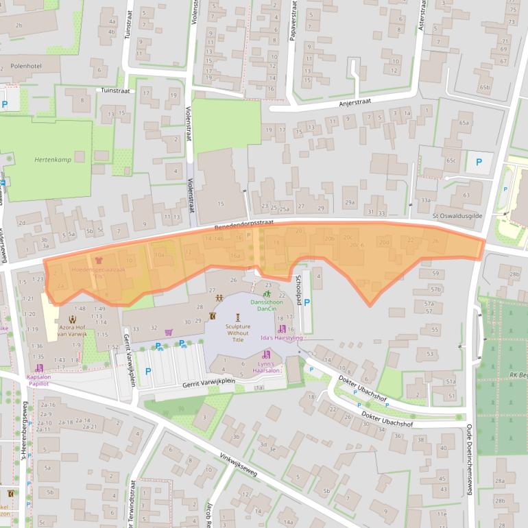 Kaart van postcodegebied 7038BC.