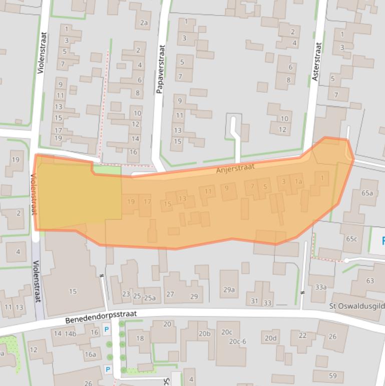 Kaart van postcodegebied 7038BK.