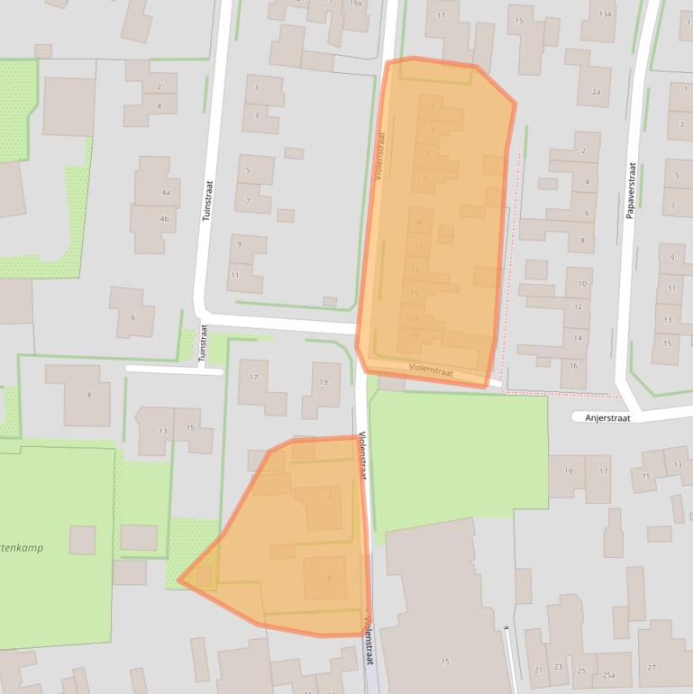 Kaart van postcodegebied 7038BN.
