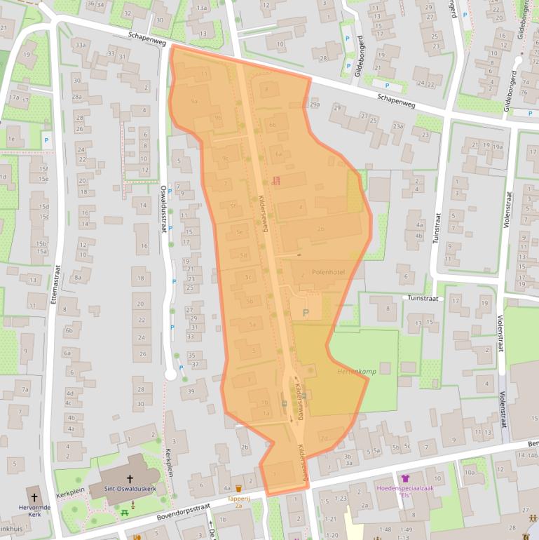 Kaart van postcodegebied 7038BW.