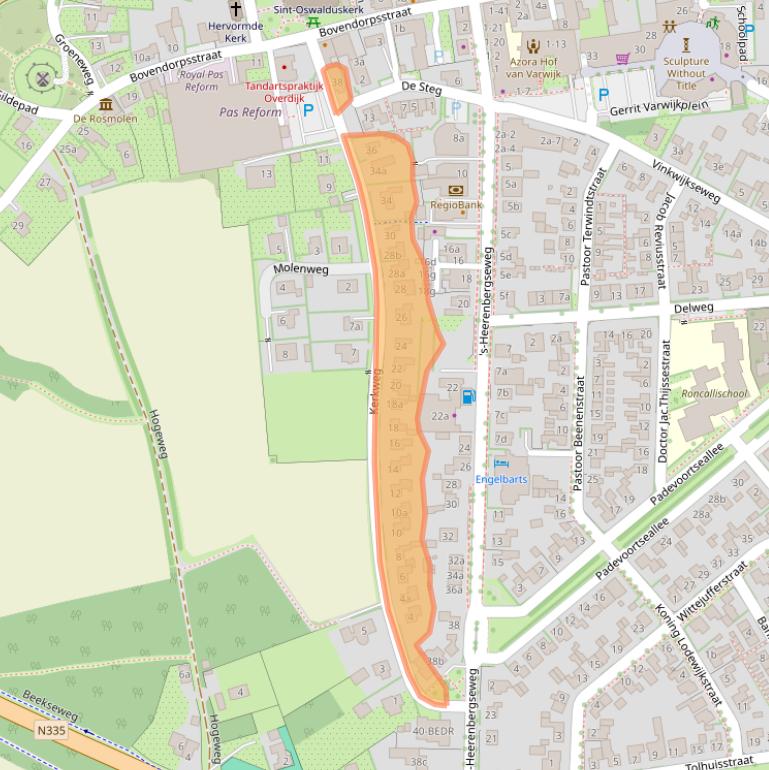 Kaart van postcodegebied 7038CG.