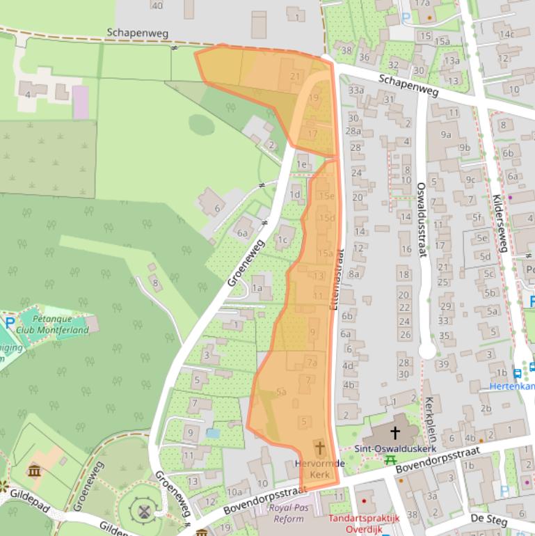 Kaart van postcodegebied 7038CN.