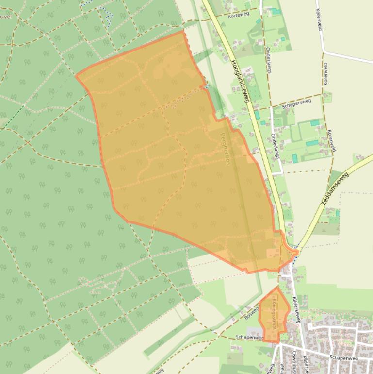 Kaart van postcodegebied 7038EE.