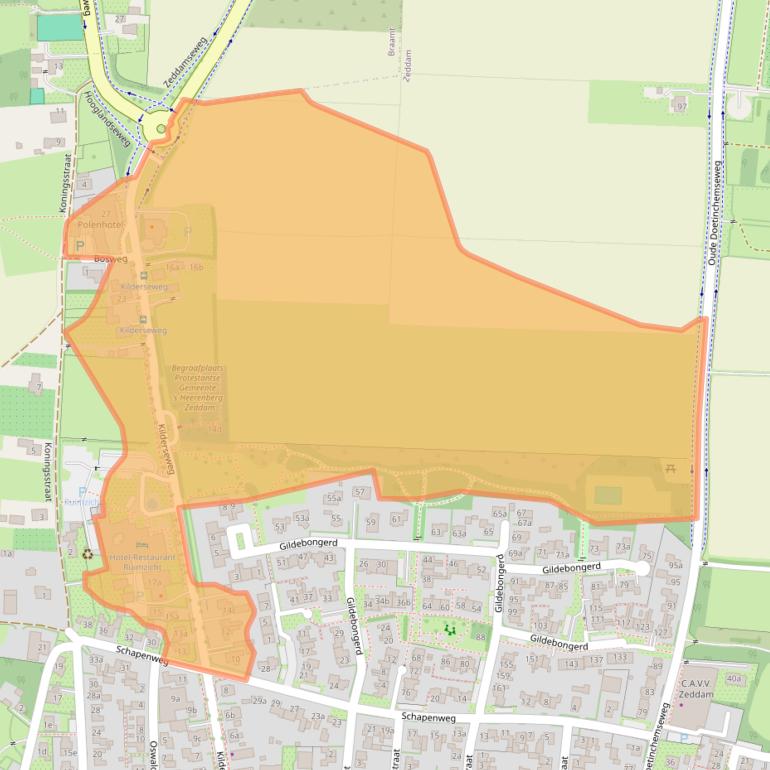 Kaart van postcodegebied 7038EH.