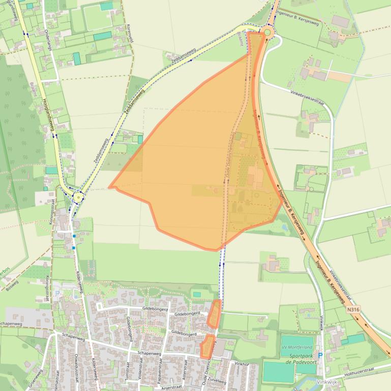 Kaart van postcodegebied 7038EJ.