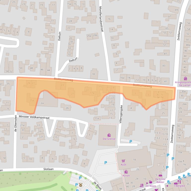 Kaart van postcodegebied 7041BT.
