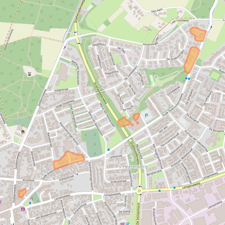 Kaart van postcodegebied 7041DB.