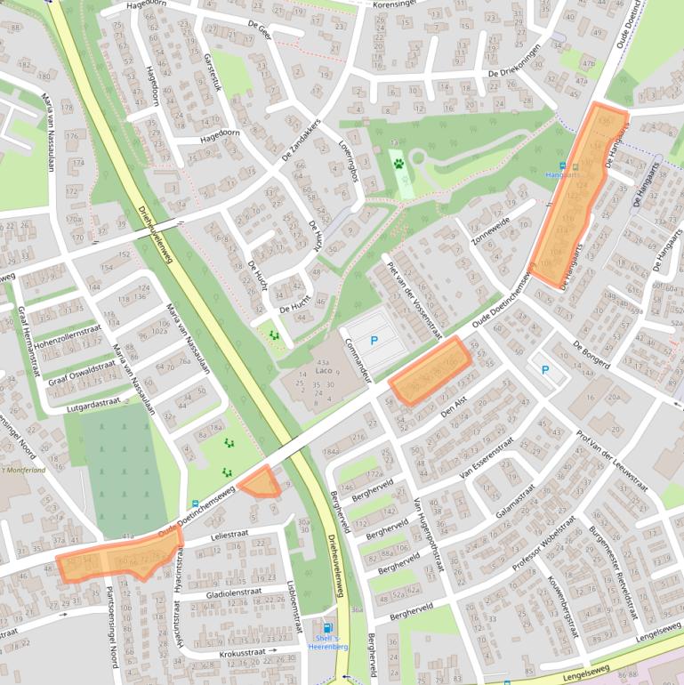 Kaart van postcodegebied 7041DE.