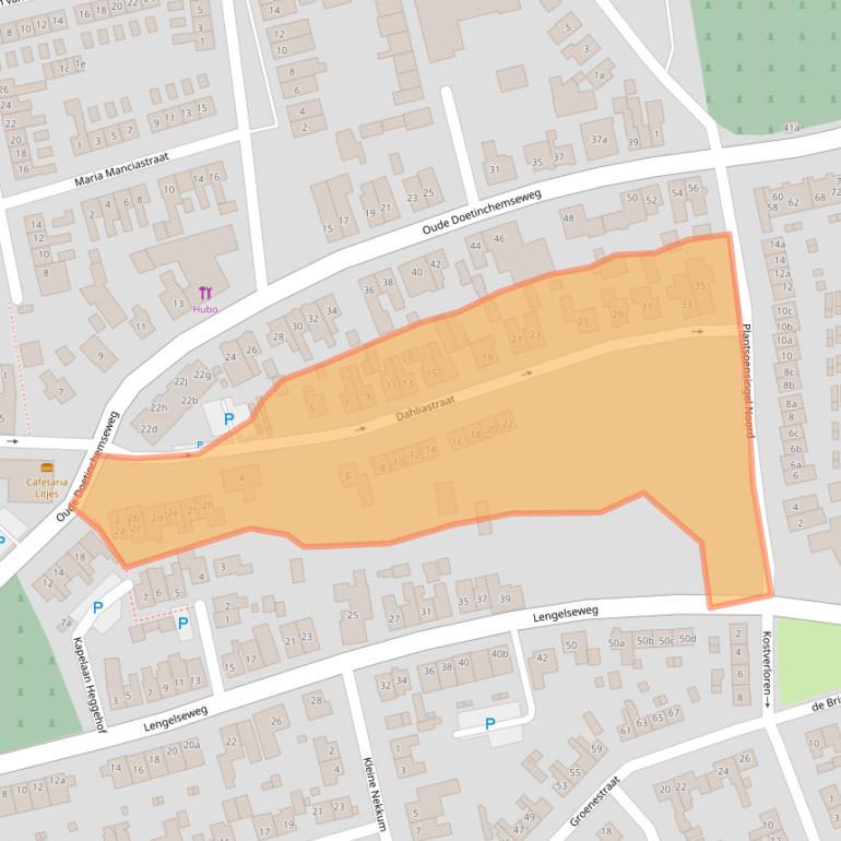 Kaart van postcodegebied 7041DG.