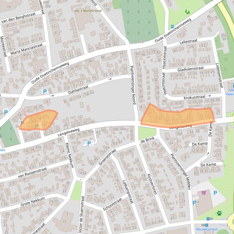 Kaart van postcodegebied 7041DM.