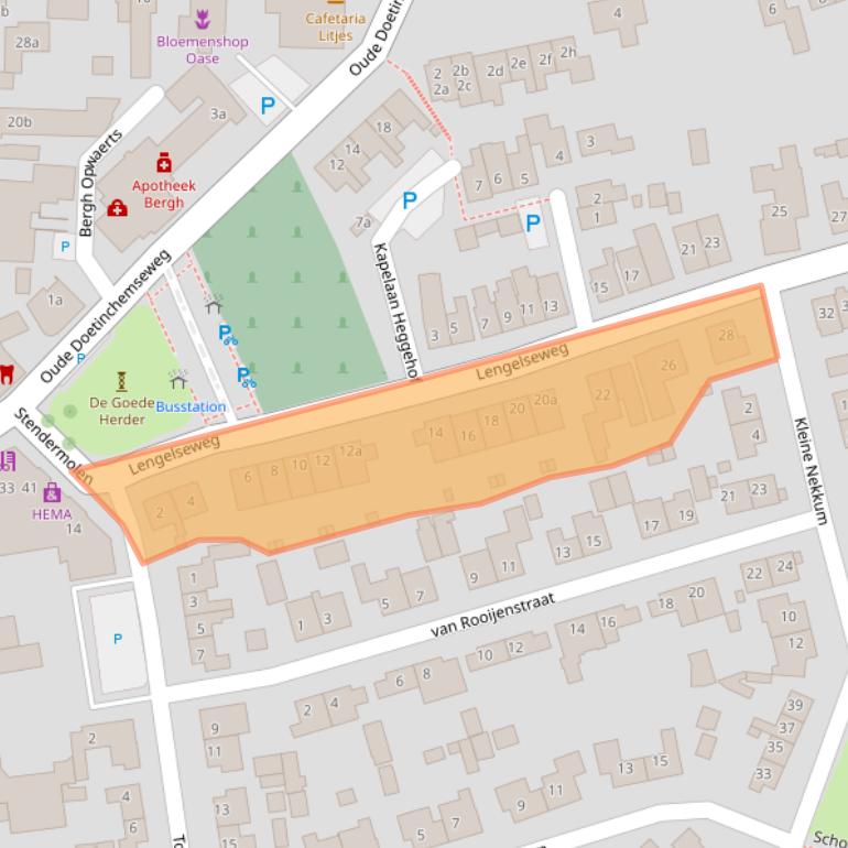 Kaart van postcodegebied 7041DN.