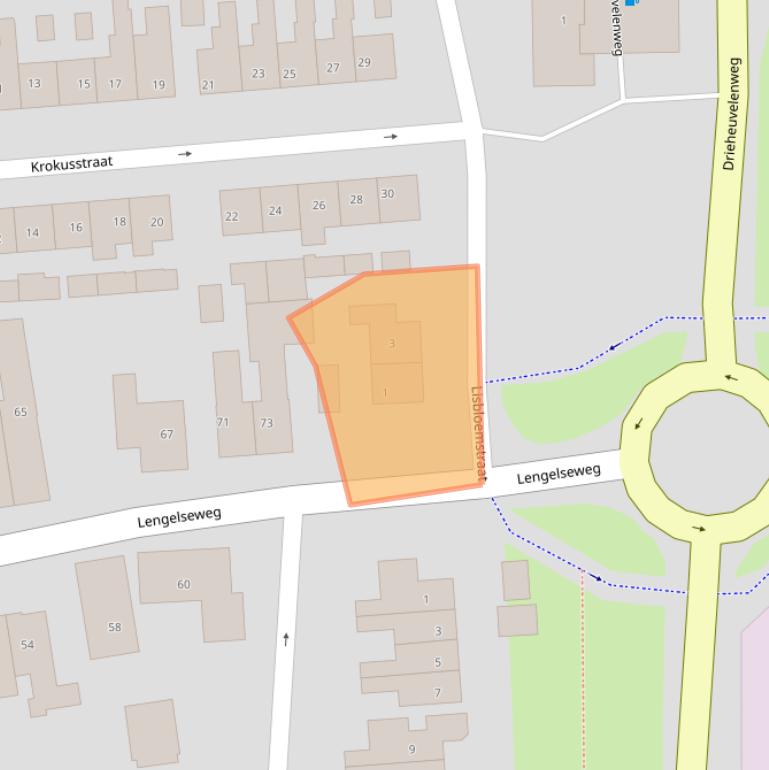 Kaart van postcodegebied 7041DT.