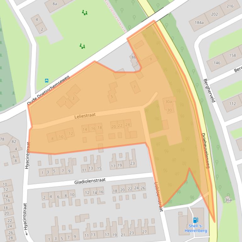 Kaart van postcodegebied 7041DZ.