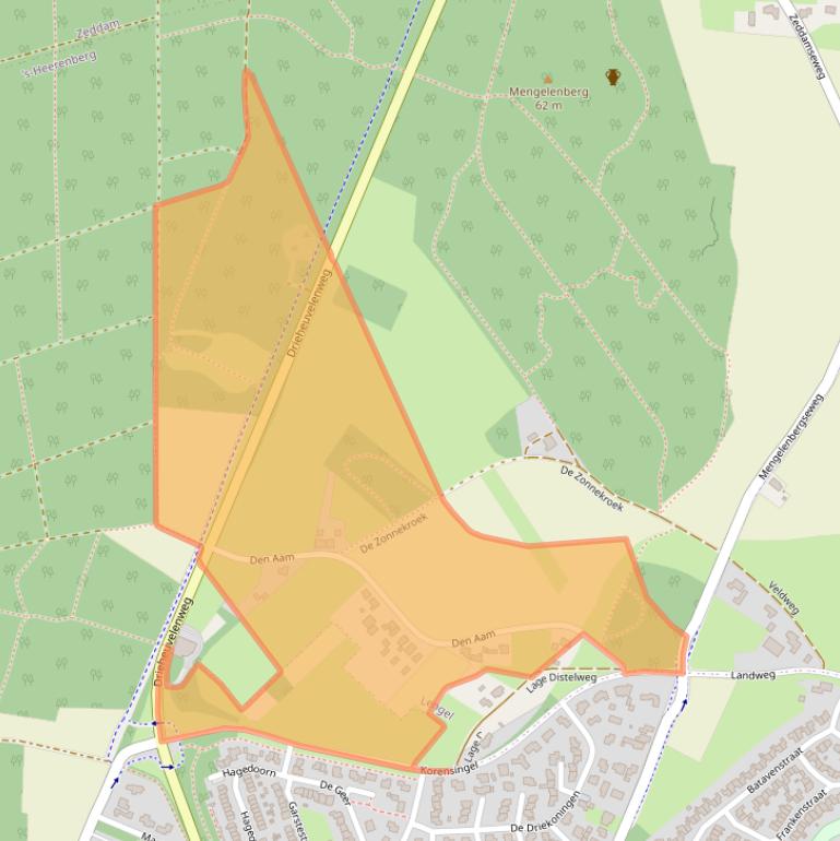 Kaart van postcodegebied 7044AB.