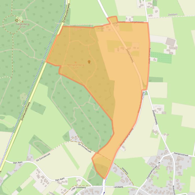 Kaart van postcodegebied 7044AG.