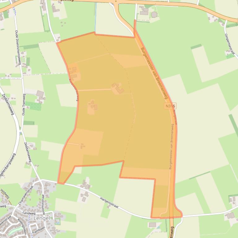 Kaart van postcodegebied 7044AJ.