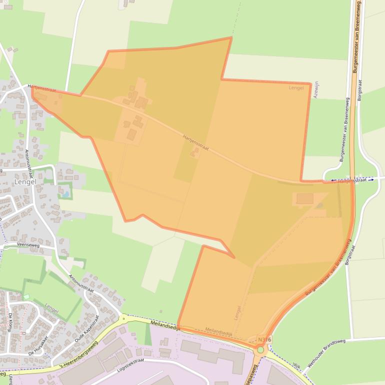 Kaart van postcodegebied 7044AK.