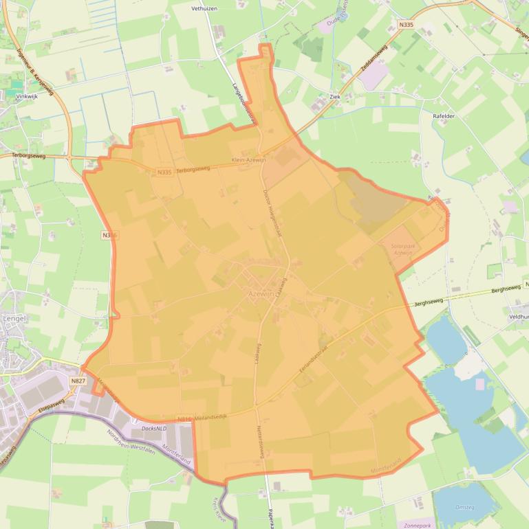 Kaart van postcodegebied 7045.
