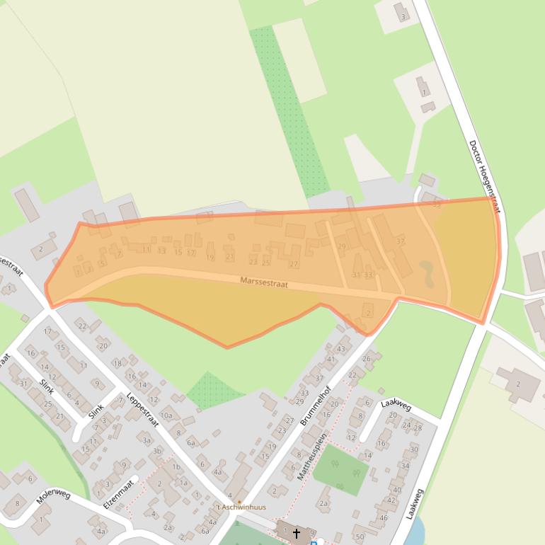 Kaart van postcodegebied 7045AA.