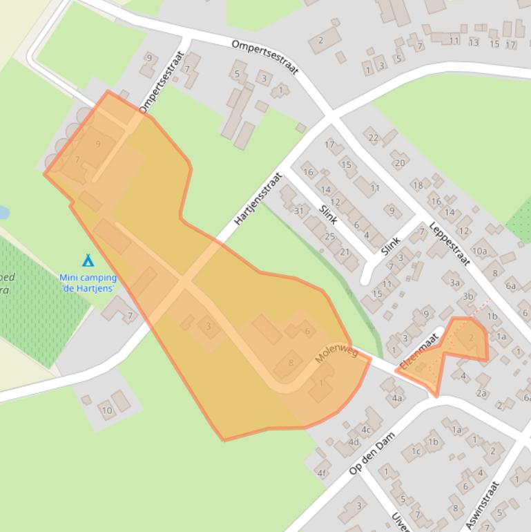 Kaart van postcodegebied 7045AG.