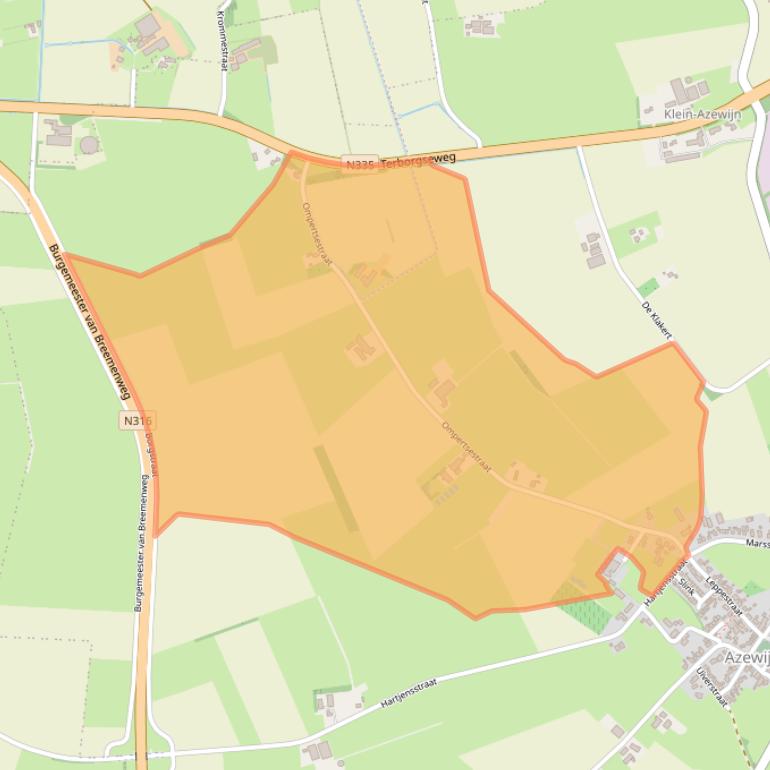 Kaart van postcodegebied 7045AJ.