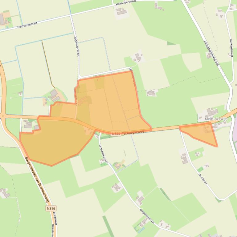 Kaart van postcodegebied 7045AK.