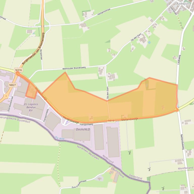 Kaart van postcodegebied 7045BB.