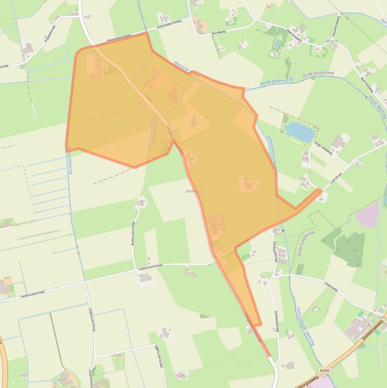 Kaart van postcodegebied 7046AA.