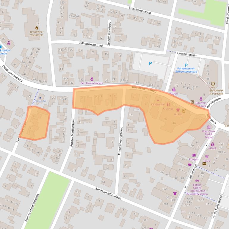 Kaart van postcodegebied 7051AA.