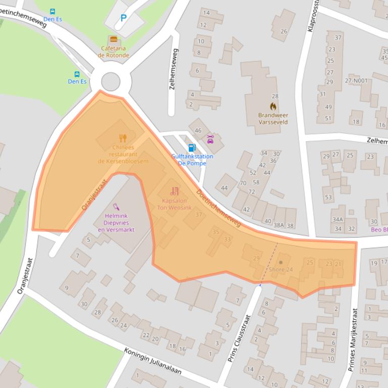 Kaart van postcodegebied 7051AB.