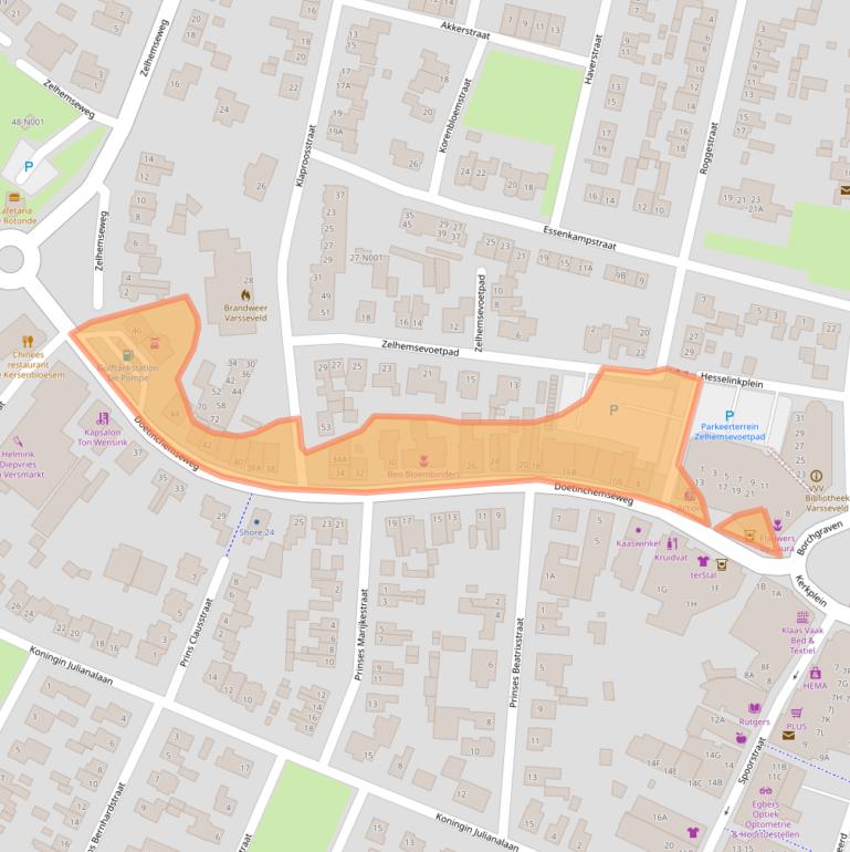 Kaart van postcodegebied 7051AC.