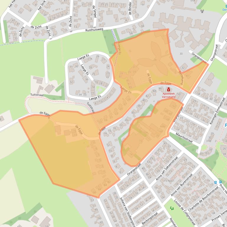 Kaart van postcodegebied 7051AK.