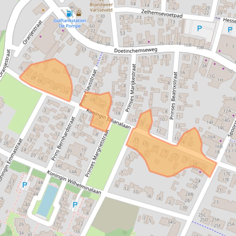 Kaart van postcodegebied 7051AL.