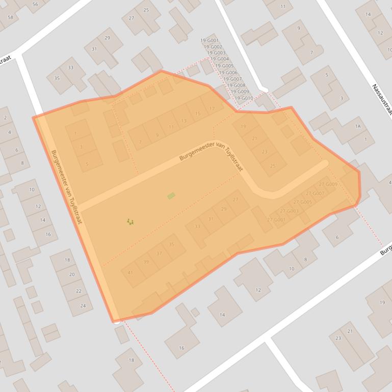 Kaart van postcodegebied 7051BX.